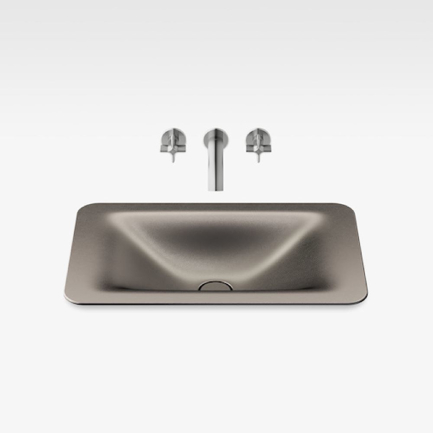 Italian Modern Bathroom Vanity Sink, Armani 26" Dark Metallic
