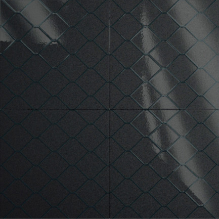 Fence Black 8" x 8" 5/16" Glossy Porcelain Tile