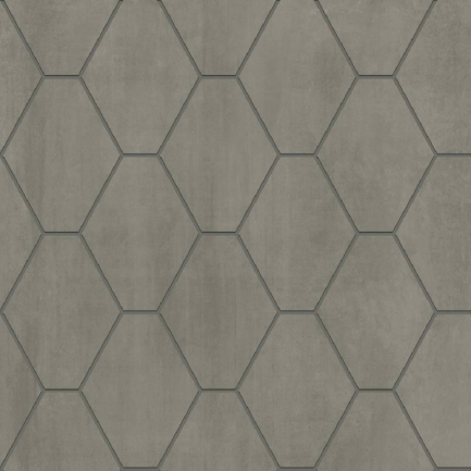 Italian Porcelain Mosaic Hexa Lame 12 3/4' x 12 1/4', 3/8' Natural