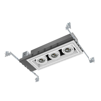 Architectural Recessed LED COB Downlight Three Head Trimless White