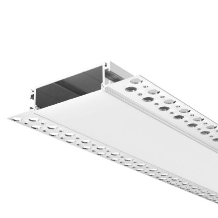 Straight Extra Wide Recessed Aluminum LED Profile, 6,56ft/pcs