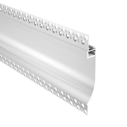 Aluminum Drywall Recessed LED Profile with single flange, 6,56ft/pcs, white