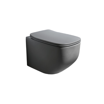 Wall-Hung Italian Toilet NoRim Fresco, Matt Grey