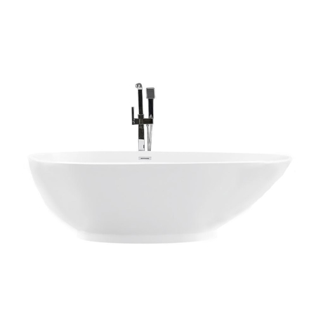 75" White Acrylic Contemporary Freestanding Soaking Bathtub