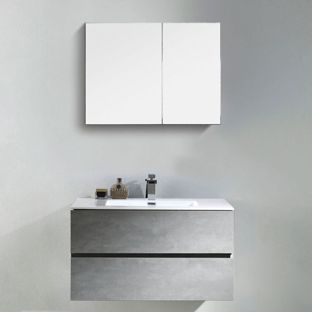 Venice Gray Contemporary 30 Single Bathroom Vanity White Sink
