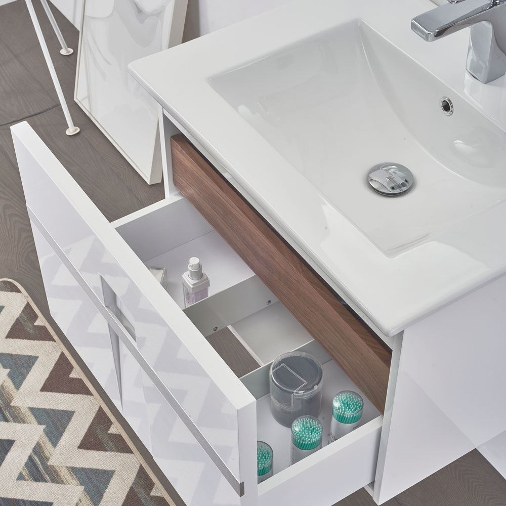 Contemporary Double Wall Mounted Bathroom Vanity Set -, HINTEX