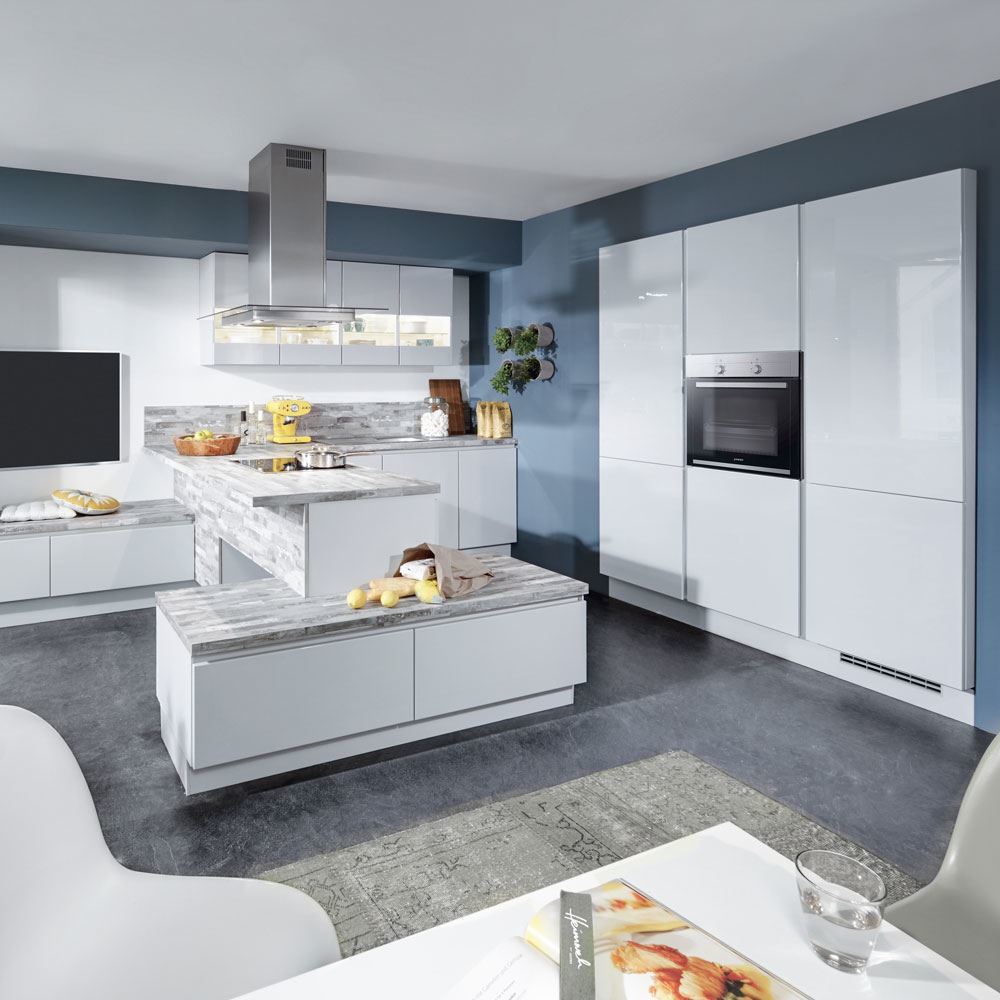 Lux Kitchen, Satin Grey High Gloss -, HINTEX