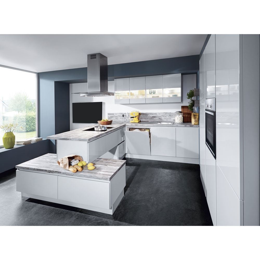 Lux Kitchen, Satin Grey High Gloss -, HINTEX