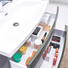 32" Modern Solid Plywood Bathroom Vanity and Sink, Brera Glossy Gray