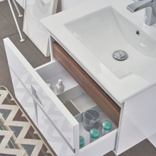 30" Modern Single Bathroom Vanity Sink Mino Glossy White