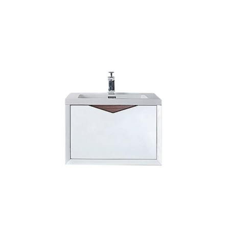 24" Modern Bathroom Single Vanity Set, Miller Glossy White