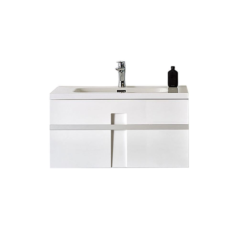 36 Modern Single Bathroom Vanity Solid Plywood Wall Hung Cabinet Mino Glossy White Hintex Home Interior Exterior Building Materials