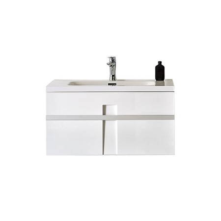 30" Modern Single Bathroom Vanity Solid Plywood Wall Hung Cabinet Mino Glossy White