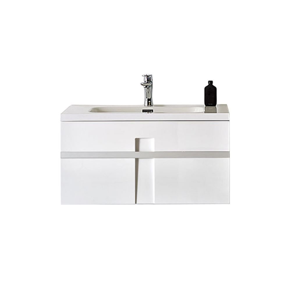 36 Modern Single Bathroom Vanity Solid, Wall Hung Vanity Cabinet