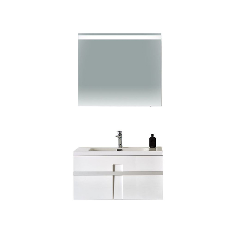 Mino 30" White Wall Mounted Modern Single Bathroom Vanity with Mirror
