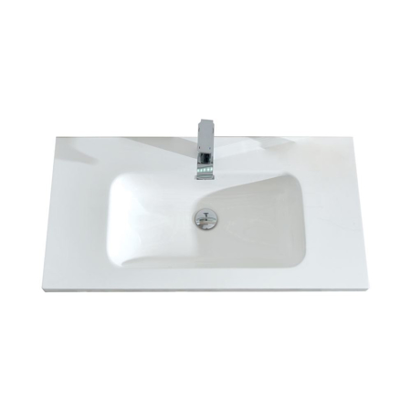 36" Modern Wall Hung Bathroom Vanity Sink, Riel Glossy White