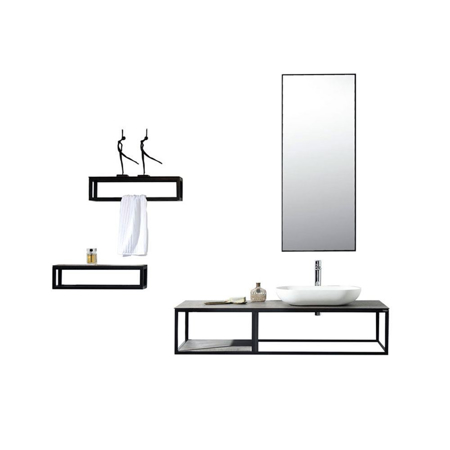 Picasso 51" Modern Single Wall Mounted Bathroom Vanity, Sink and Side Frame