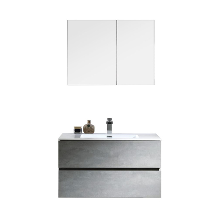 Venice Gray 36" Bathroom Wall Mounted Single Vanity Set