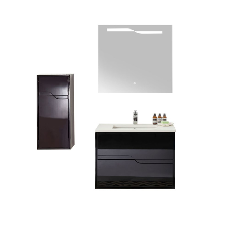 Glossy Black 40" Modern Bathroom Vanity Set, Leisure
