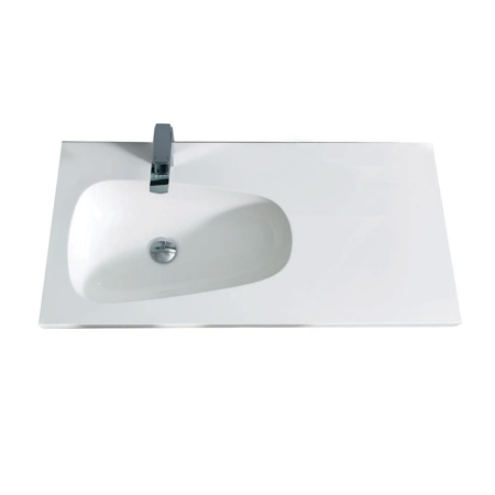 Mistra 60" Wall-Mounted Single Bathroom Vanity Sink, Glossy White