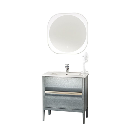 Amadeus Modern 36" Single Bathroom Vanity Set with Mirror, Gray