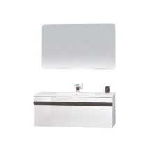 40" Glossy White Wall Mounted Bathroom Vanity Set with Mirror, Natt