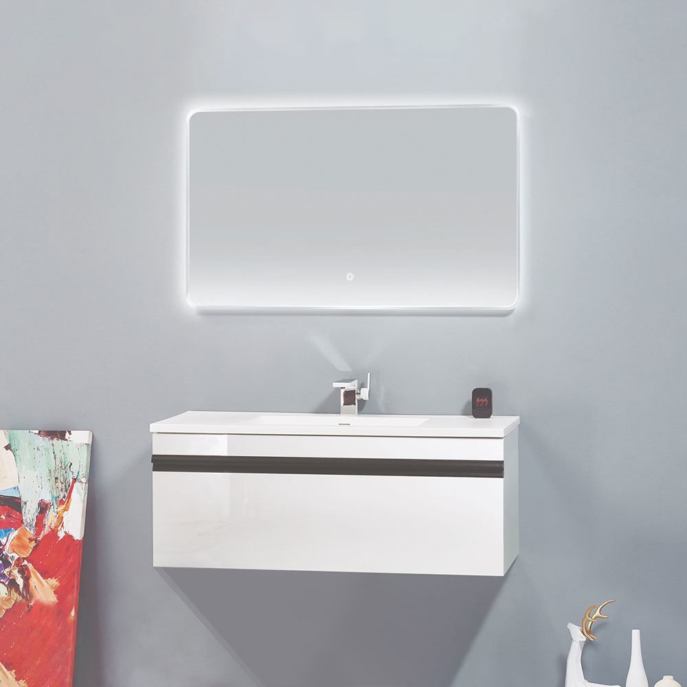 40 Glossy White Wall Mounted Bathroom Vanity Cabinet Natt