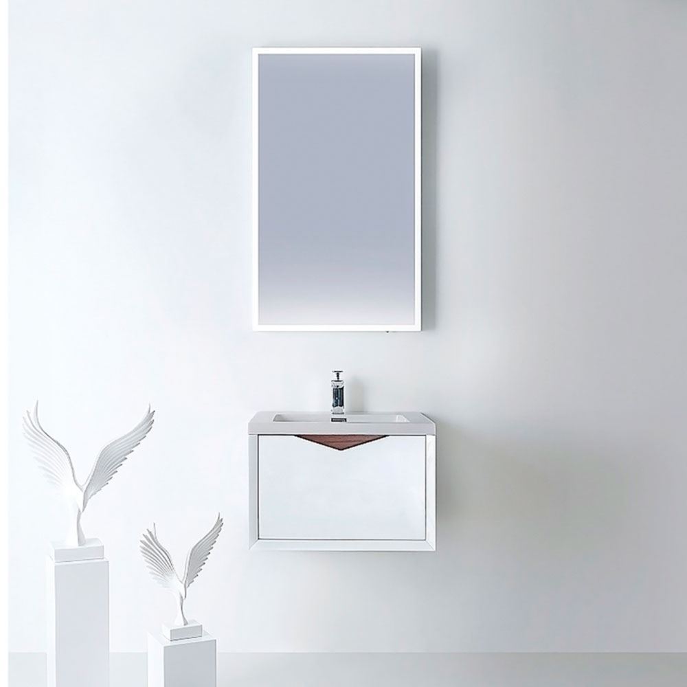 Miller 24 Contemporary Wall Mounted, 24 Wall Mounted Single Bathroom Vanity Set