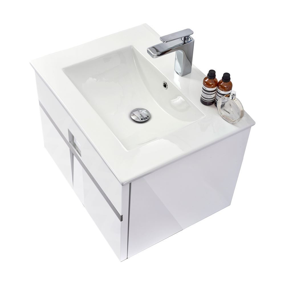 30" Modern Single Bathroom Vanity Sink Mino Glossy White