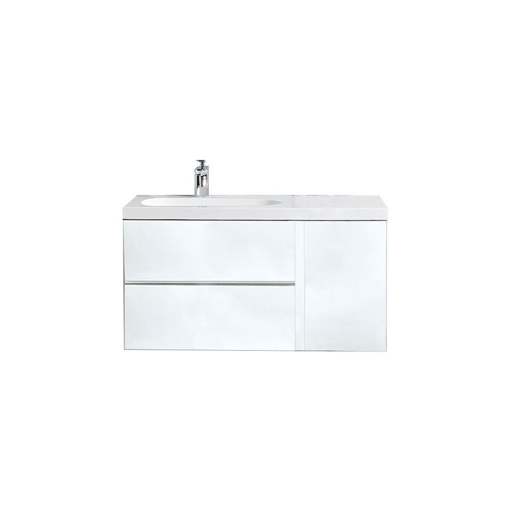 Picture of Mistra 30" Wall-Mounted Single Bathroom Vanity, Glossy White