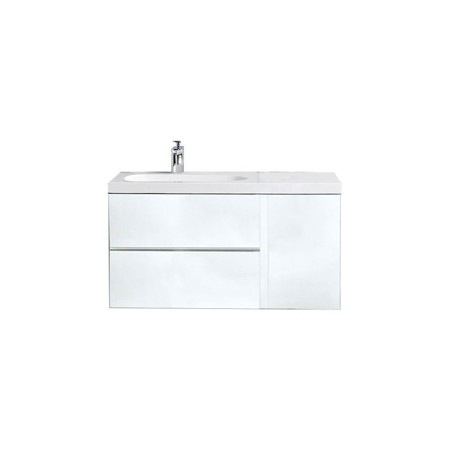 Mistra 60" Wall-Mounted Single Bathroom Vanity, Glossy White