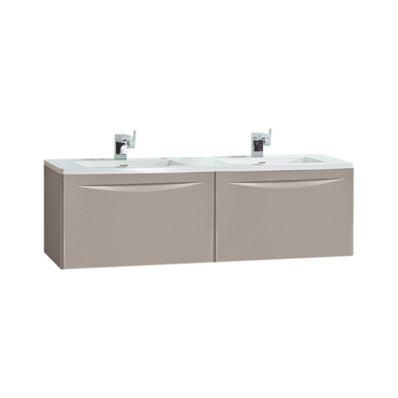 60" Modern Bathroom Vanity Solid Plywood Wall Mounted Cabinet Vera Beige