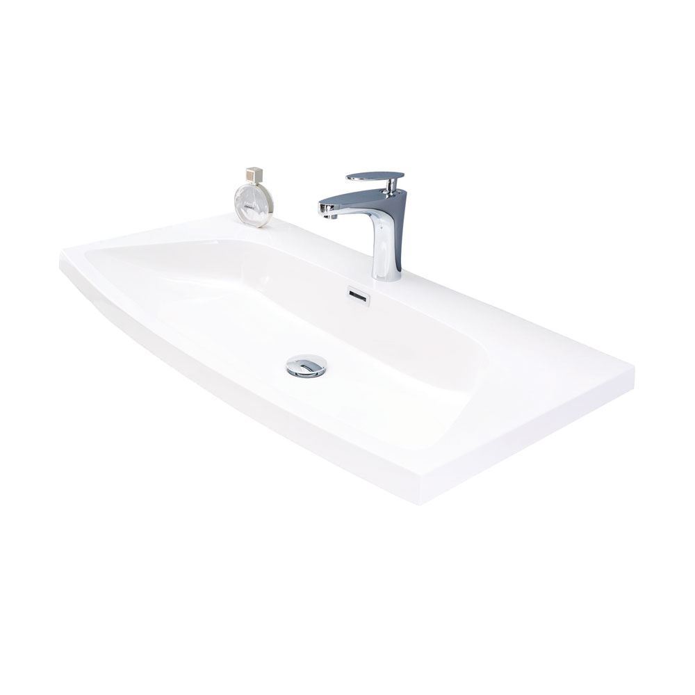 36 Modern Solid Plywood Bathroom Vanity Sink Brera Glossy Gray Hintex Home Interior Exterior Building Materials