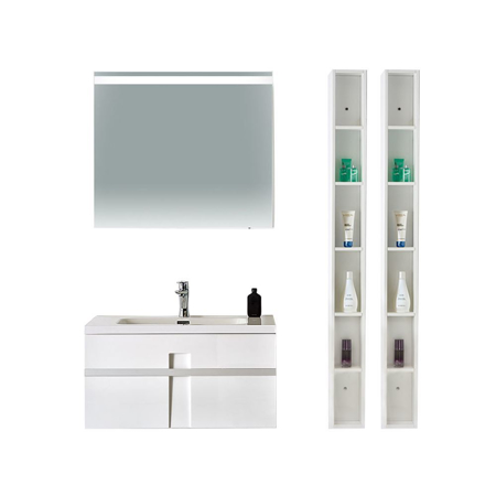 24" Modern Single Bathroom Vanity Set, Mino Glossy White