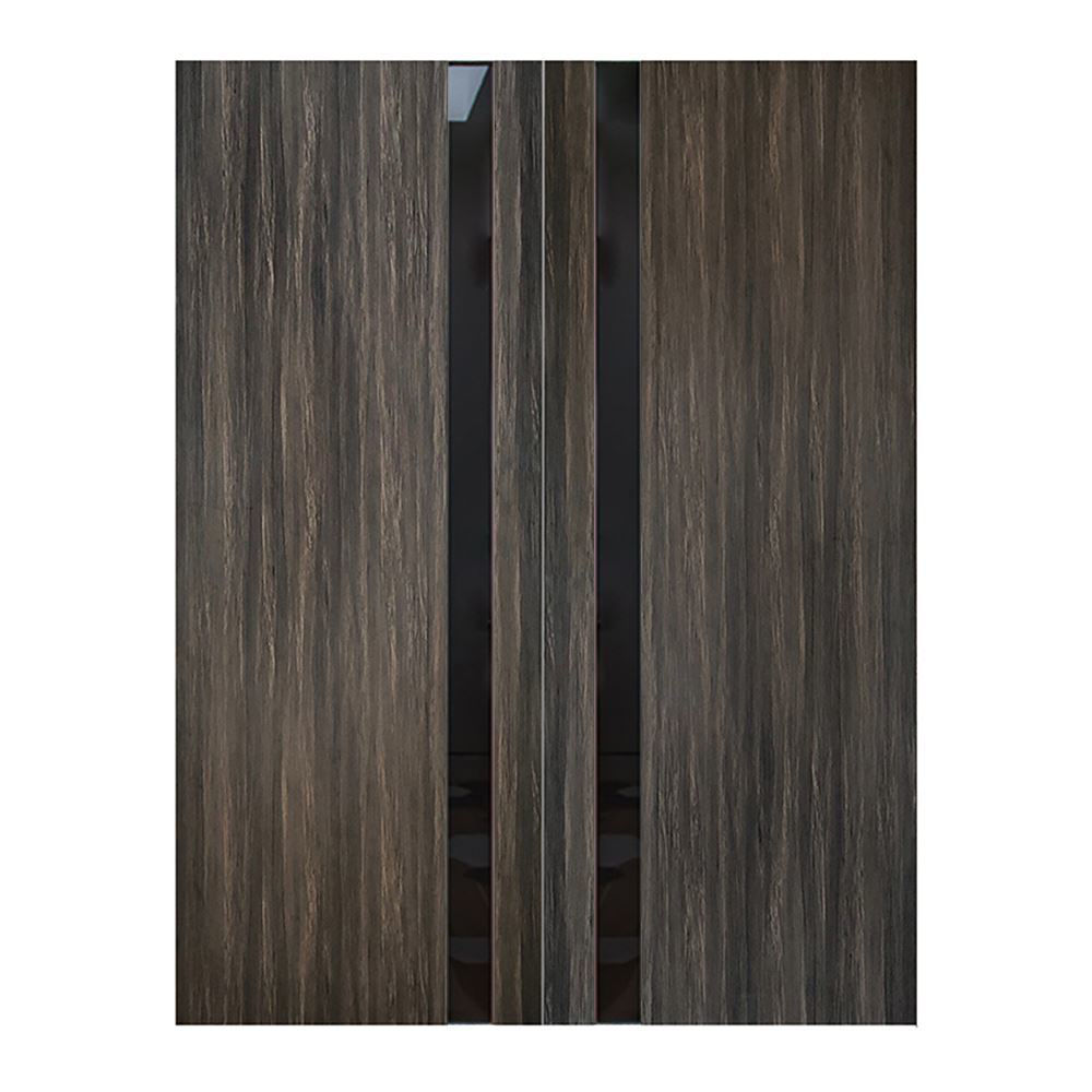 Modern Ash Gray Interior Glass Panel Double Door, 64 Modern Ash Gray Interior Glass Panel Double Door, 64