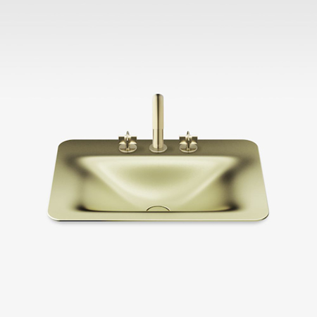 Italian Modern Bathroom Vanity Sink And Faucet, Armani 26" Shagreen Matt Gold