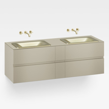 Italian Modern Bathroom Vanity Set, Armani 71" Greige, SMG