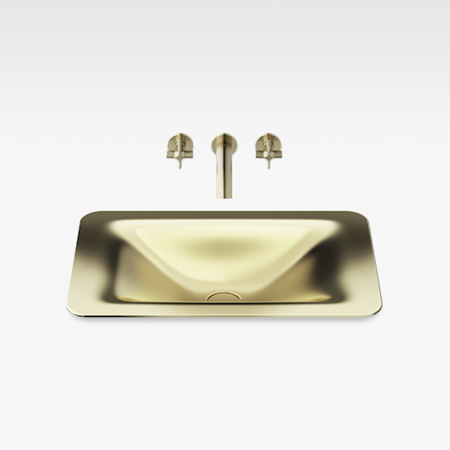 Italian Modern Bathroom Vanity Sink, Armani 26" Matt Gold