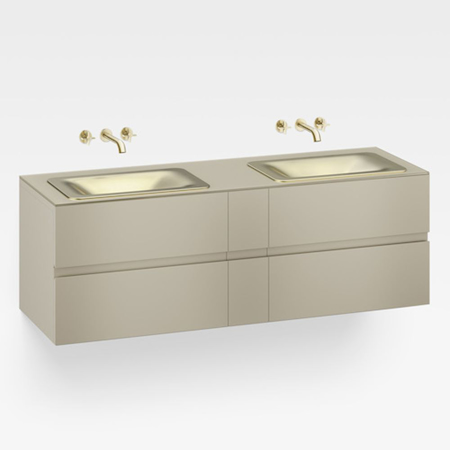 Italian Modern Bathroom Vanity Set, Armani 71" Greige, MG