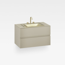 Italian Modern Bathroom Vanity Sink And Faucet, Armani 26" Matt Gold