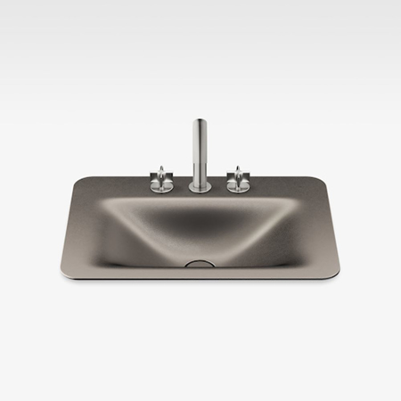 Italian Modern Bathroom Vanity Sink And Faucet, Armani 26" Shagreen Dark Metallic