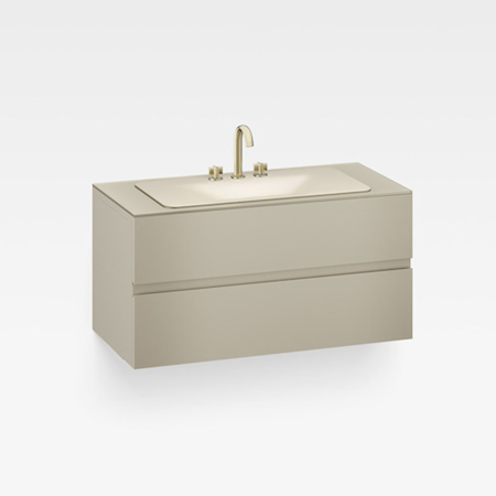 Italian Modern Bathroom Vanity Cabinet, Armani 48" Greige