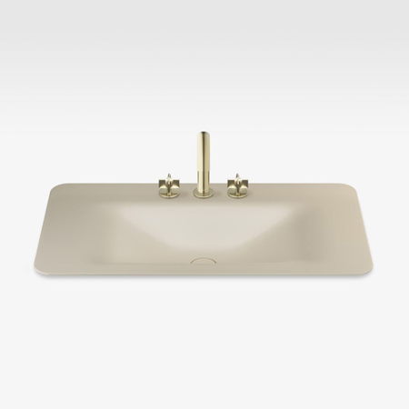 Italian Modern Bathroom Vanity Sink And Faucet, Armani 36" Greige
