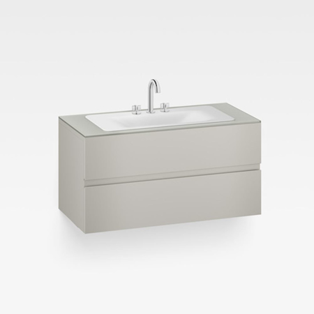 Italian Modern Bathroom Vanity Cabinet, Armani 48" Silver