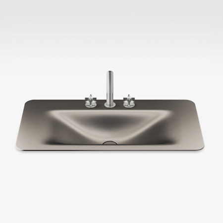 Italian Modern Bathroom Vanity Sink And Faucet, Armani 36" Dark Metallic