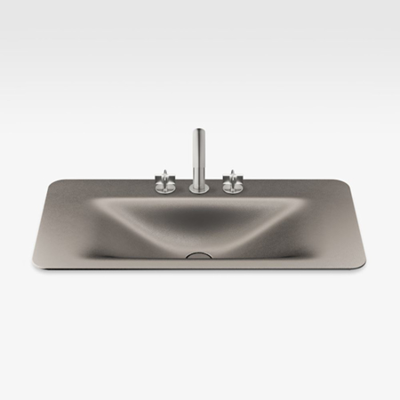 Italian Modern Bathroom Vanity Sink And Faucet, Armani 36" Shagreen Dark Metallic