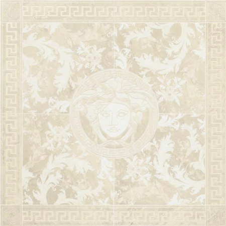 Versace Italian Rosone Bianco Porcelain Tile 46" x 46", Marble