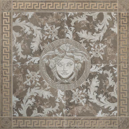 Versace Italian Rosone Grigio Porcelain Tile 46" x 46", Marble