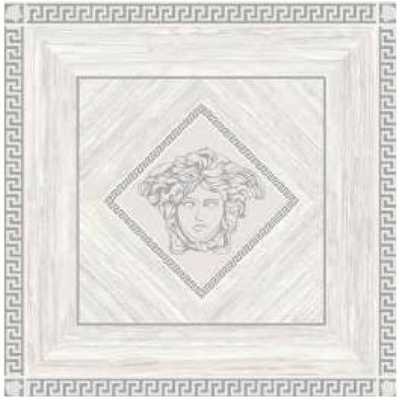 Versace Italian Rosone Ziricote Bianco Platino Porcelain Tile 46" x 46", Villa