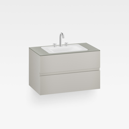 Italian Modern Bathroom Vanity Cabinet, Armani 40" Silver